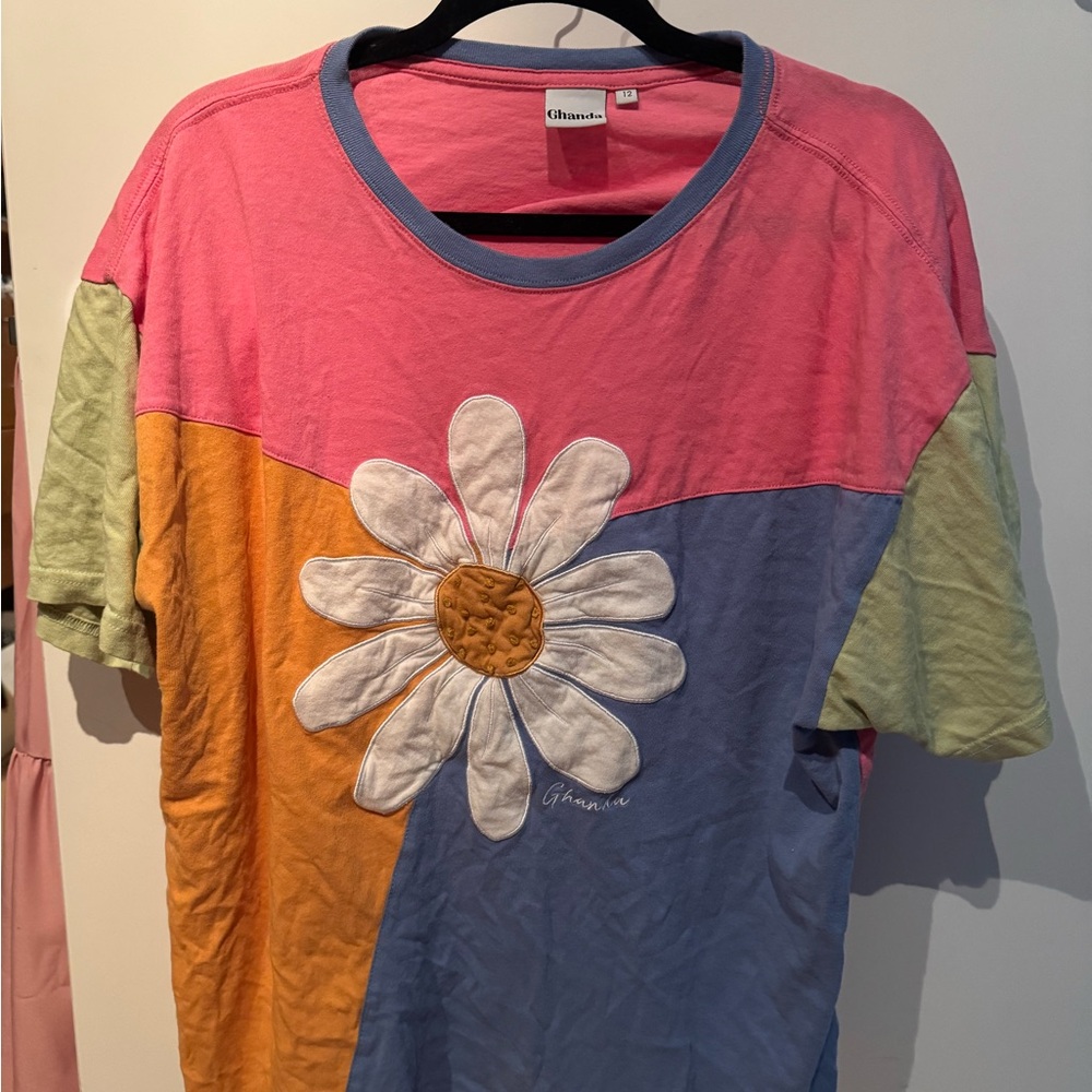 Ghanda Pink and Blue T-Shirt